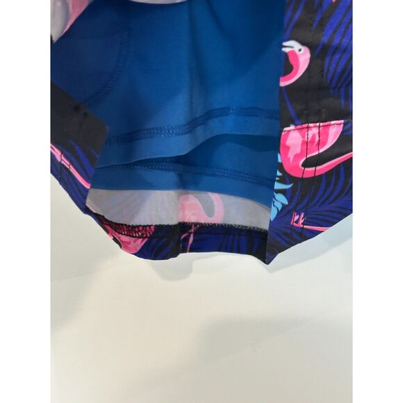 NWT Brisira Blue Flamingo Print Swim Trunks Size XL - Picture 2 of 7